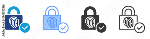 Passwordless Auth icon set multiple style collection