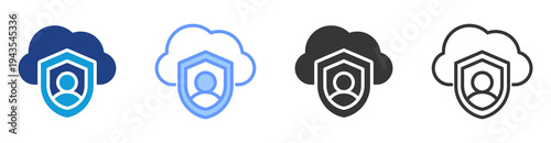 Cloud Iam icon set multiple style collection
