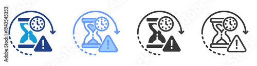 Session Timeout icon set multiple style collection