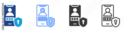Identity Provider icon set multiple style collection