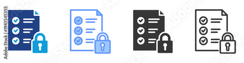 Permission Level icon set multiple style collection