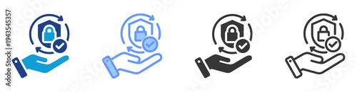 Adaptive Security icon set multiple style collection