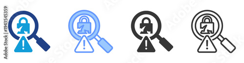 Breach Detection icon set multiple style collection