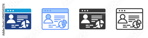 Identity Analytics icon set multiple style collection