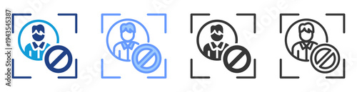 User Deactivation icon set multiple style collection