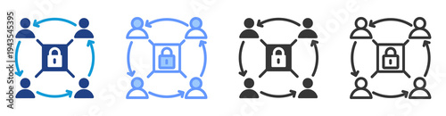 Identity Governance icon set multiple style collection
