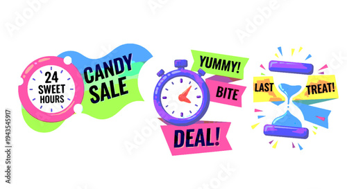 Quirky Liquid Style Sweet Deal Countdown Timer Badges