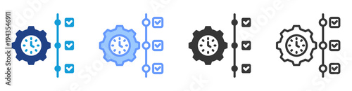 Project Timeline icon set multiple style collection
