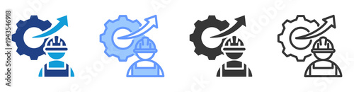 Labor Optimization icon set multiple style collection