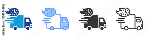 Faster Delivery icon set multiple style collection