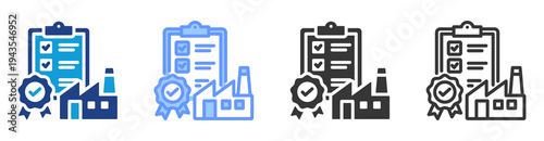 Industry Standards icon set multiple style collection
