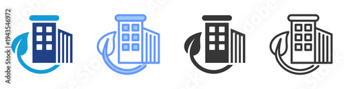 Sustainable Construction icon set multiple style collection