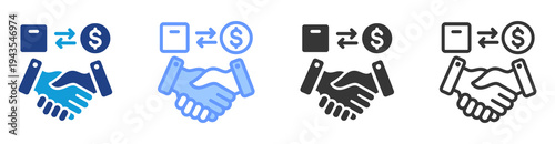 Trade Coordination icon set multiple style collection