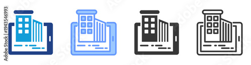 Digital Planning icon set multiple style collection
