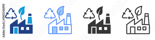 Environmental Impact icon set multiple style collection