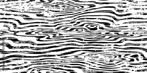 Grunge wood texture, seamless pattern, wood plank, black and white, vector design