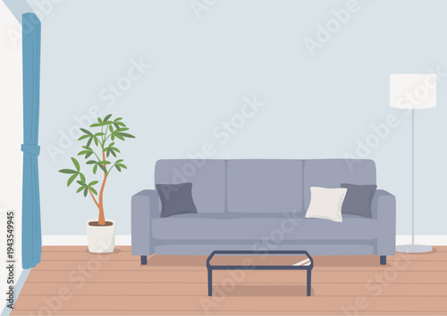 シンプルなリビングのイラスト