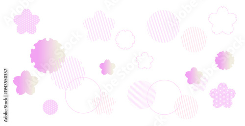 春をイメージしたカラフルな幾何学模様の背景イラスト　ジオメトリック　メンフィス