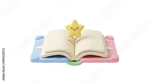 Book with yellow star on top.