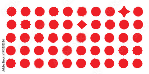 Zigzag edge sticker set for discount labels, badges, and sale tags. Set of zigzag edge frames rectangle shape frame. Postage stamps set. Post stamp frames and borders. Scalloped scallop edge ...