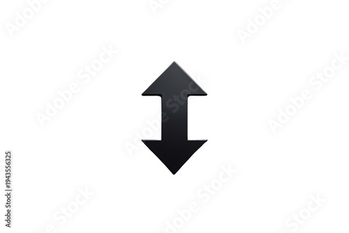 Free Download Black 3d up down arrow icon indicating vertical direction, movement, choice, or navigation, with transparent background - GFXLoad
