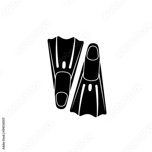 Black Flippers for Swimming Diving.