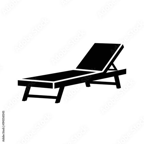 Black Beach Chair With White Trim.
