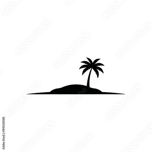 Black silhouette of a palm tree.