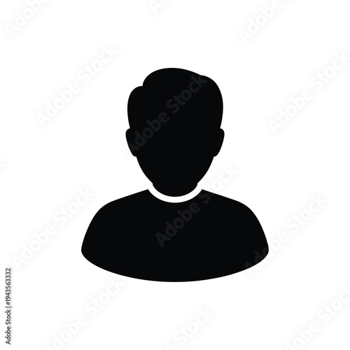 Simple black silhouette of a person s head and shoulders