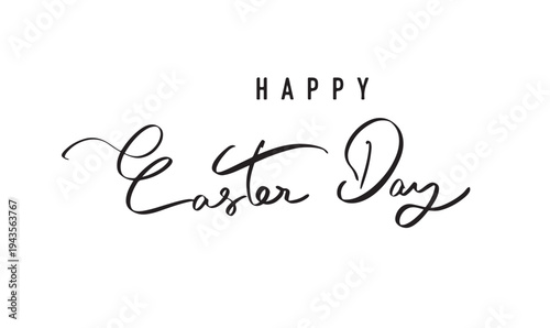 Happy Easter day text font calligraphy hand written lettering script black color object icon happy easter day april month bunny rabbit animal pet religion beautiful template happy easter day funny art
