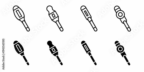 Thermometer. Vector collection of thermometer icon illustrations. Black icon design.