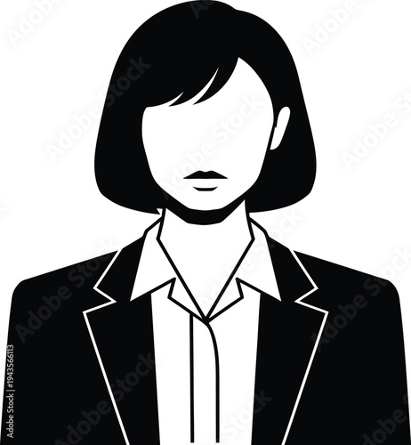 A faceless woman in business attire illustration