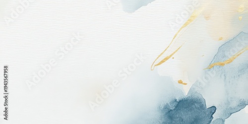 青と金の水彩アート