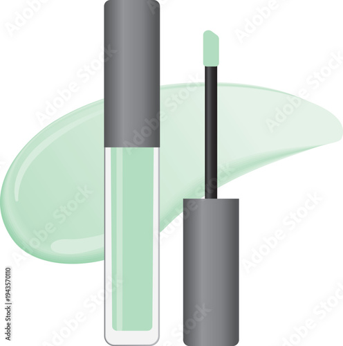 グリーンのコンシーラーとスウォッチ背景