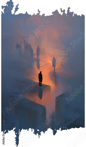 Silhouette of Person Standing on Edge.