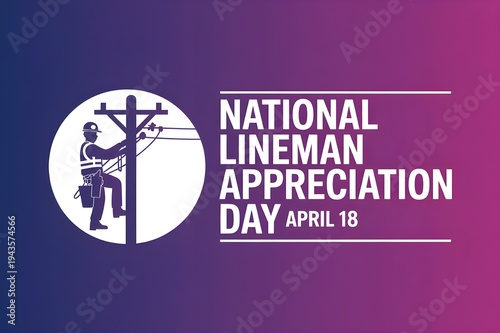 National Lineman Appreciation Day Minimalist Vector Illustration