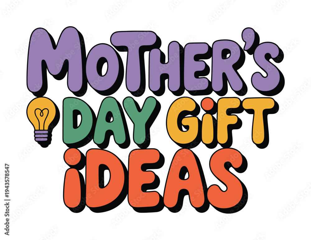 Fototapeta premium Mother's Day gift ideas phrase design element.