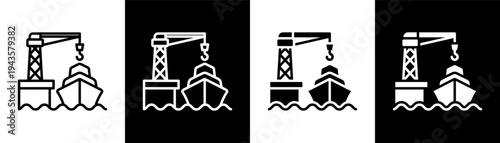 port white icon set design