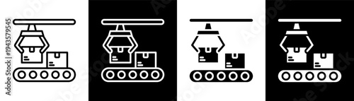 Production white icon set design