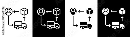 supply white icon set design