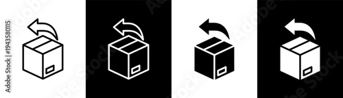 return white icon set design