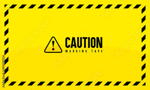 注意 CAUTION 警告のテンプレート ベクターイラスト