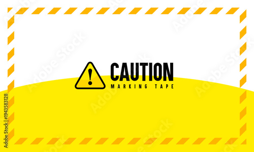 注意 CAUTION 警告のテンプレート ベクターイラスト