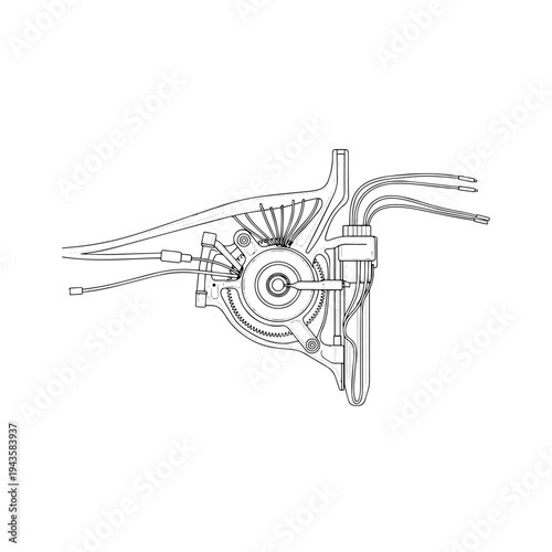 Heart Valve Prosthesis Medical Implant Black and White Vector Icon – Cardiac Surgery Device Line
