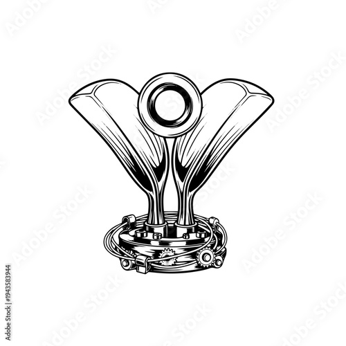 Heart Valve Prosthesis Medical Implant Black and White Vector Icon – Cardiac Surgery Device Line Illustration