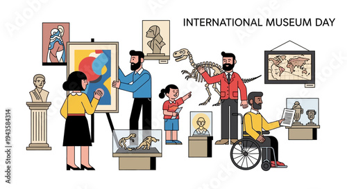 Celebrating International Museum Day with Diverse Exhibits and Visitors