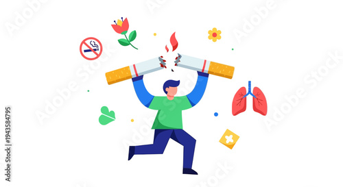 Empowering decision to quit smoking for a healthier life, symbolizing a fresh start and improved lung health
