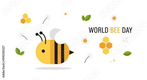 Celebrate World Bee Day With This Adorable Bee Illustration And Honeycomb Graphics