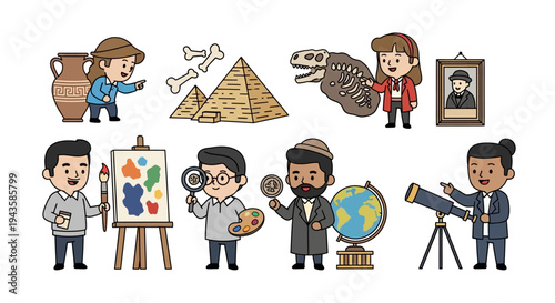 Diverse Group of People Engaged in Various Educational and Cultural Activities