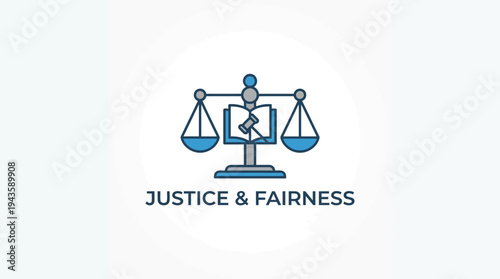 Modern justice scales logo design representing law balance and fairness